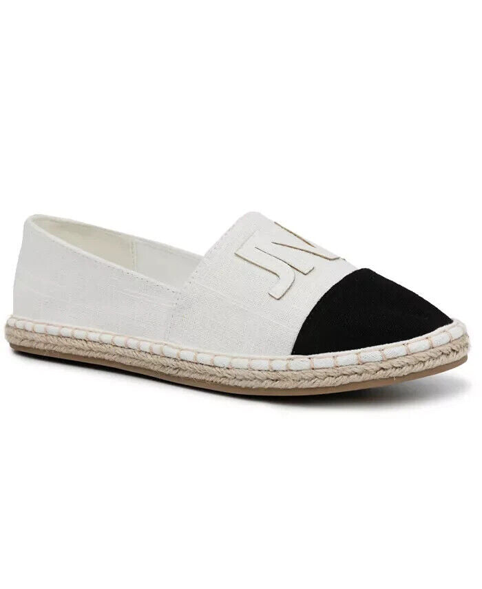 Jones New York Women's Stana Toe Cap Espadrille Flat, Off White Canvas, 7.5M