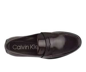 Calvin Klein Men's Crispo Penny Loafers Slip on Shoes, Bordeaux Dark Brown, 13M