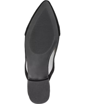 Journee Collection Women's Reeo Mesh Pointed Toe Slip On Mules, Black, 9M