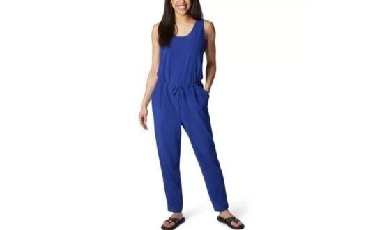 Columbia Women's Anytime Tank Jumpsuit, Dark Sapphire, XL