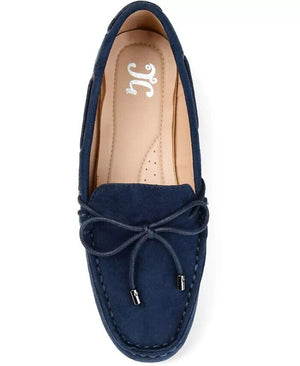 Journee Collection Women's Comfort Thatch Moccasin Loafer, Navy, 7M