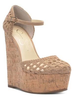 Jessica Simpson Marshela Ankle-Strap Platform Sandals, Natural Woven, 8.5M