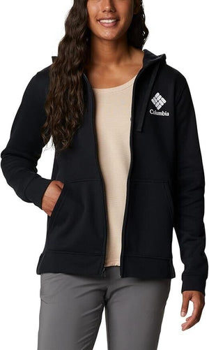 Columbia Women's Trek Graphic-Logo Full Zip Hoodie, Black Gem, XS