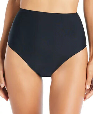 Beyond Control Solid High-Waisted Bikini Bottoms, Black, 6