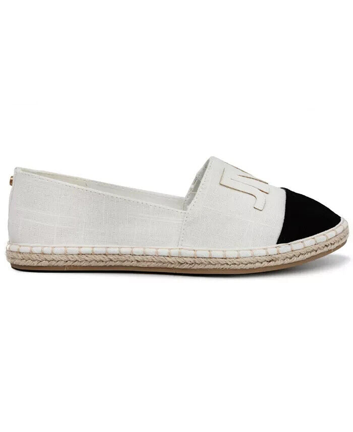 Jones New York Women's Stana Toe Cap Espadrille Flat, Off White Canvas, 7.5M