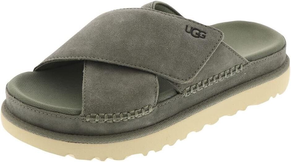 UGG Women's Goldenstar Cross Slide Sandals, Moss Green, 6M