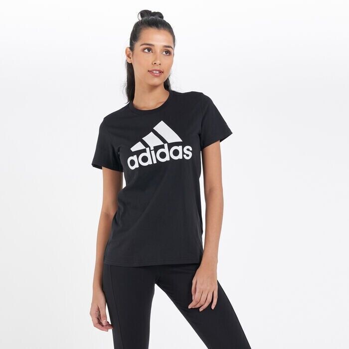 Adidas Women's Short-Sleeve Badge of Sport Tee, Black, Large