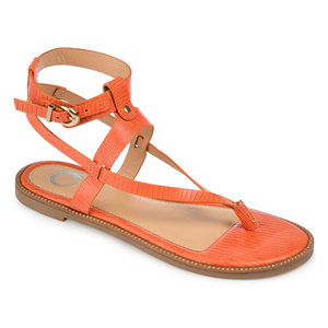 Journee Collection Women's Tangie Ankle Strap Flat Sandals, Orange, 12M