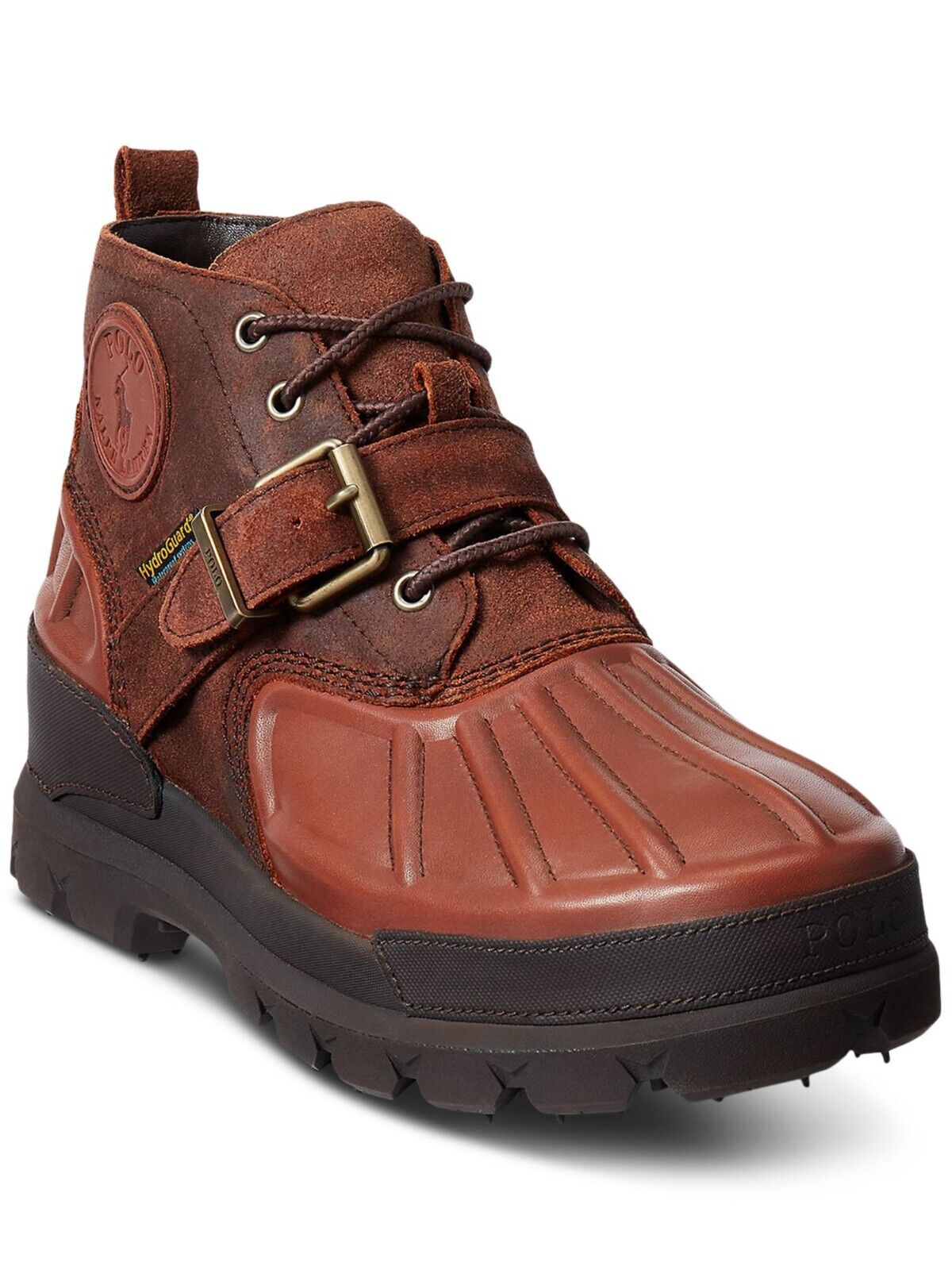 Polo Ralph Lauren Men's Oslo Traction Water Reistant Leather Boots, Brown, 10.5D