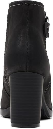 Clarks Women's Bayla Glow Zip Fashion Dress Boots, Black Nubuck, 8.5W