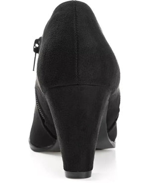 Journee Collection Women's Sanzi Low Cut Booties, Black, 9W