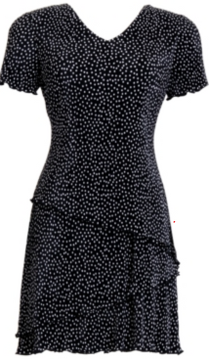 Connected Petite Dot-Print Fit & Flare Dress, Black, Size 4P