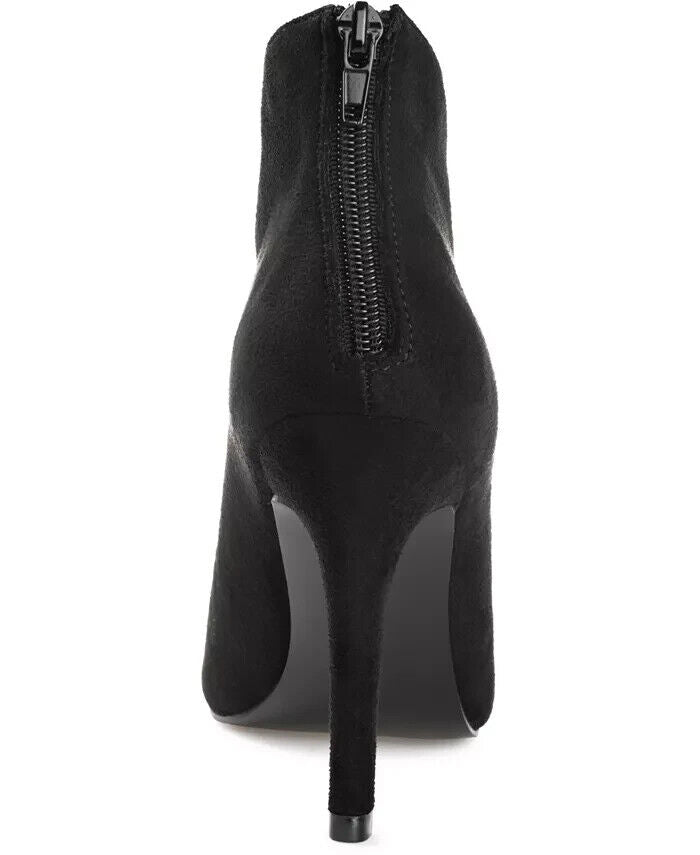 Journee Collection Women's Brecklin Buttons Peep Toe Bootie, Black, 9M