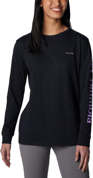 Columbia Women's North Cascades Cotton Long Sleeve Tee Black, Gumdrop, XL