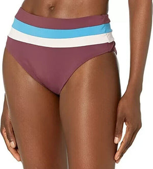 Bar III Colorblocked High-Waist Bikini Bottoms, Purple Multi, XL