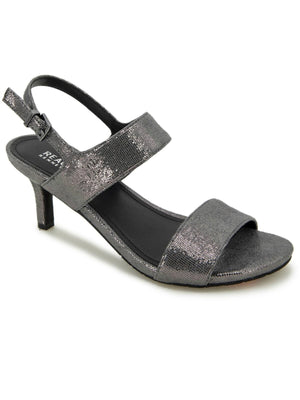 Kenneth Cole Reaction Dee Two Band  Faux Leather Buckle Slingback, Pewter, 7.5M