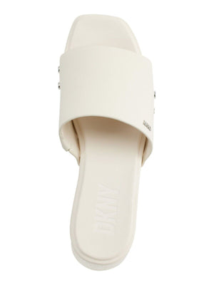 DKNY Alvy Studded Platform Wedge Slide Sandals, Eggnog, 8.5M