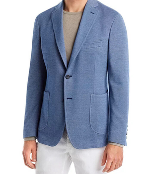 Bloomingdale's Birdseye Jersey Regular Fit Sport Coat, Light Blue, 44R