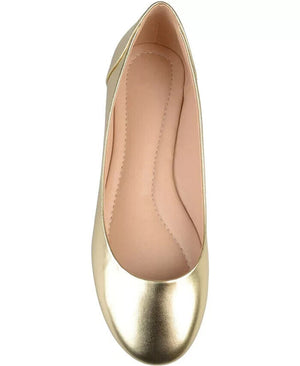 Journee Collection Women's Comfort Ballet Kavn Flats, Gold, 6.5M