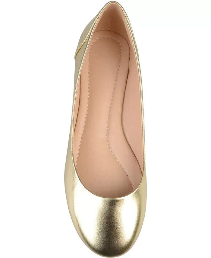 Journee Collection Women's Comfort Ballet Kavn Flats, Gold, 6.5M