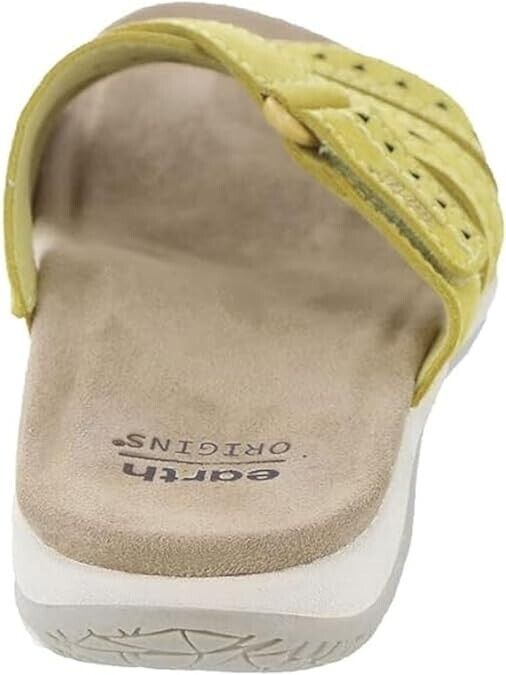 Earth Origins Women' Suella Slip On Padded Slide Sandals, Yellow Suede, 7.5W