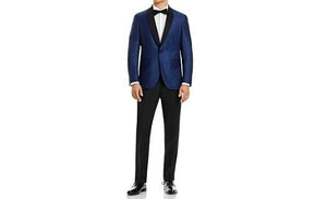 Ted Baker Paisley Jacquard Satin Shawl Dinner Jacket, Blue, 40S