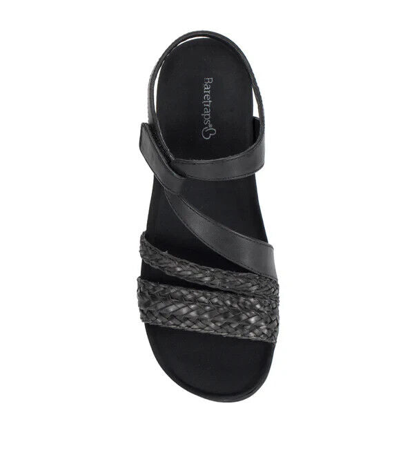 Baretraps Women's Jalen Asymmetrical Flat Sandals, Black, 8.5M