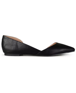 Journee Collection Women's Cortni Pointed Toe d'Orsay Flats, Black, 7W