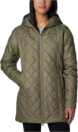 Columbia Women's Copper Crest Hooded Fleece-Lined Mid-Length Coat,Stone Green XS