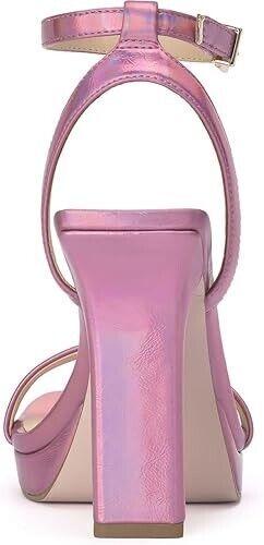 Jessica Simpson Adonia Ankle-Strap Platform Sandals, Light Pink Irridescent 8.5M