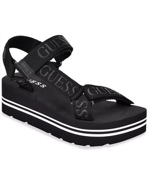 GUESS Women's Avin Logo Sport Sandals, Black, 11M