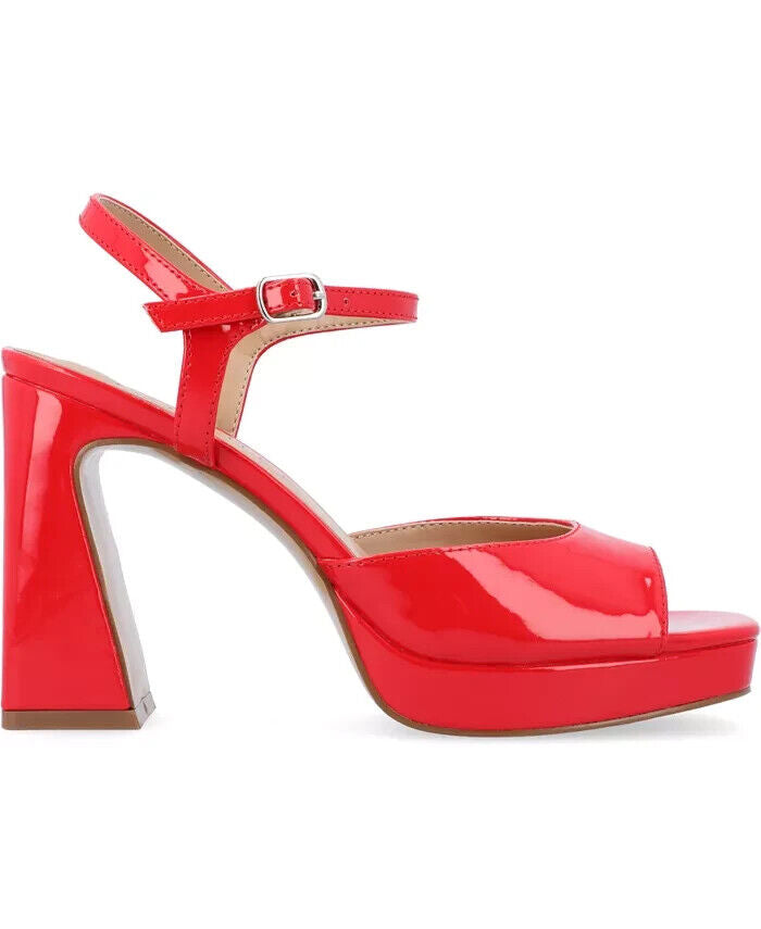 Journee Collection Women's Ziarre Platform Sandals, Red, 8.5M