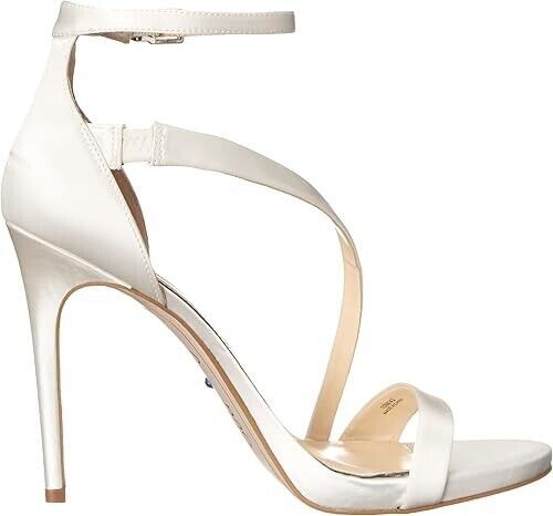 Jessica Simpson Women's Rayli Asymetric Ankle-Strap Dress Sandals, White, 8M