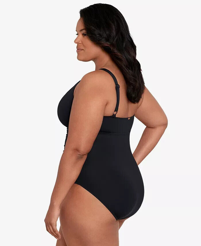 Lauren Ralph Lauren Plus Size Halter-Neck One Piece Swimsuit, Black, 20W