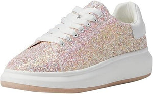 Blondo Women's Diva Lace-Up Low-Top Sneakers, Blush Sequin, 6.5M