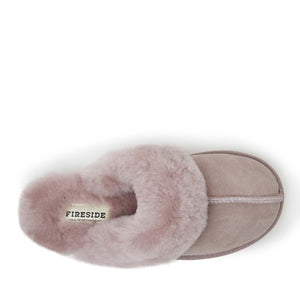 Dearfoams Women's Sydney Genuine Shearling Scuff Slipper, Pink, 7M