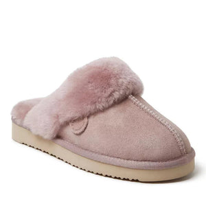 Dearfoams Women's Sydney Genuine Shearling Scuff Slipper, Pink, 7M