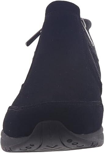 Easy Spirit Women's Tshuffle Casual Flat Walking Booties, Black Suede, 6.5M