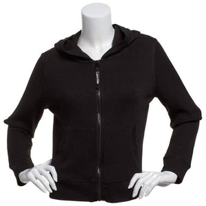 Calvin Klein Womens Thermal Zip-Front Hoodie, Black, S