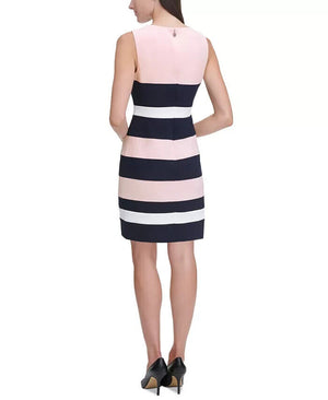 Tommy Hilfiger Women's Colorblock Shea Dress, Ballerina Pink/Navy/Ivory Size 12