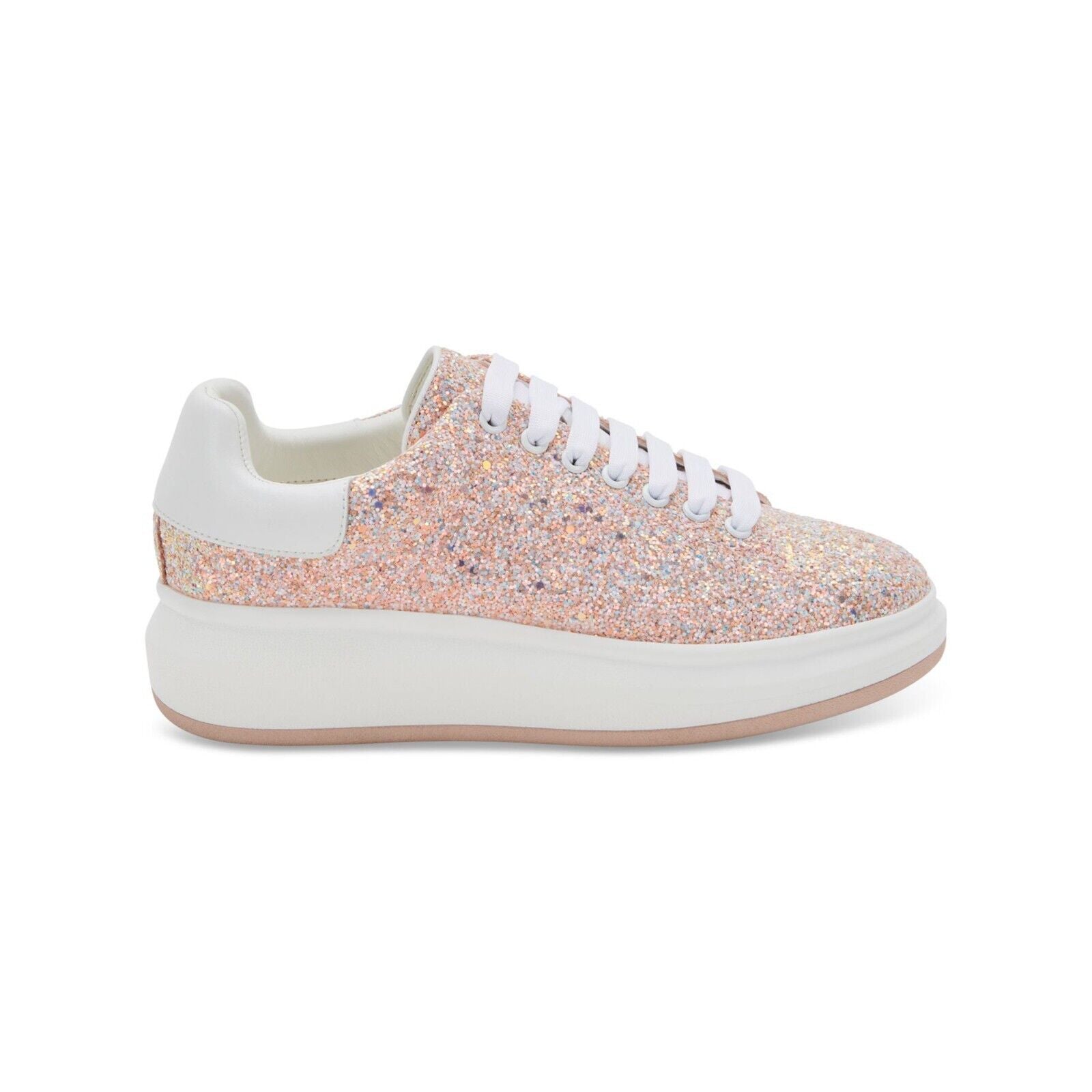 Blondo Women's Diva Lace-Up Low-Top Sneakers, Blush Sequin, 6.5M