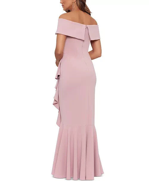 Betsy & Adam Off-The-Shoulder Mermaid Gown, Rose, Size 8