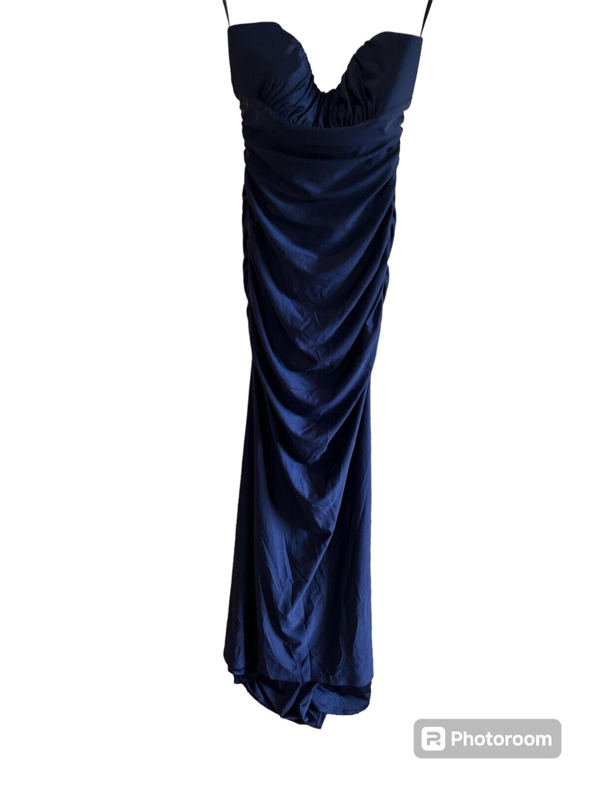 B Darlin Juniors' Square-Neck Ruched Strappy Sleeveless Gown, Navy, Size 11/12