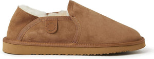 Fireside by Dearfoams Men's Hobart Shearling Closed Back Slipper, Chestnut, 9M