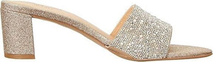 Jewel Badgley Mischka Women's Della Evening Slide Sandals, Gold Glitter, 8M