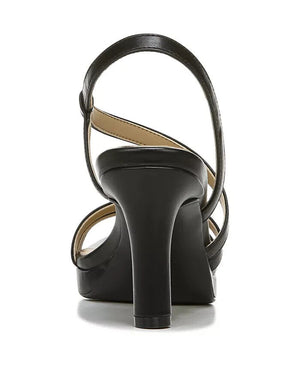 Naturalizer Brenta Strappy Dress Sandals Black Faux Leather, 6.5M