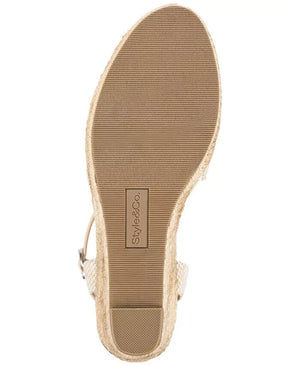 Style & Co Women's Mailena Wedge Pump Espadrille Sandals, Canvas, 10M