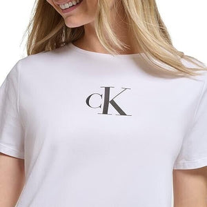 Calvin Klein Woman's Logo T-Shirt Dress Swim Cover-up, Soft White, XL