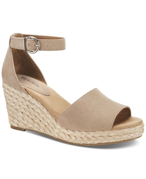 Style & Co Seleeney Ankle Strap Espadrille Wedge Sandals, Light Taupe, 8M