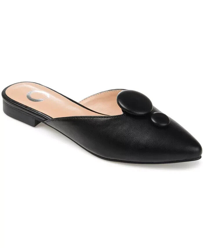 Journee Collection Women's Mallorie Button Mules , Black ,  7.5M